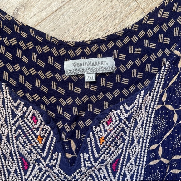 World Market Boho Embroidered Tank Top - Picture 4 of 5